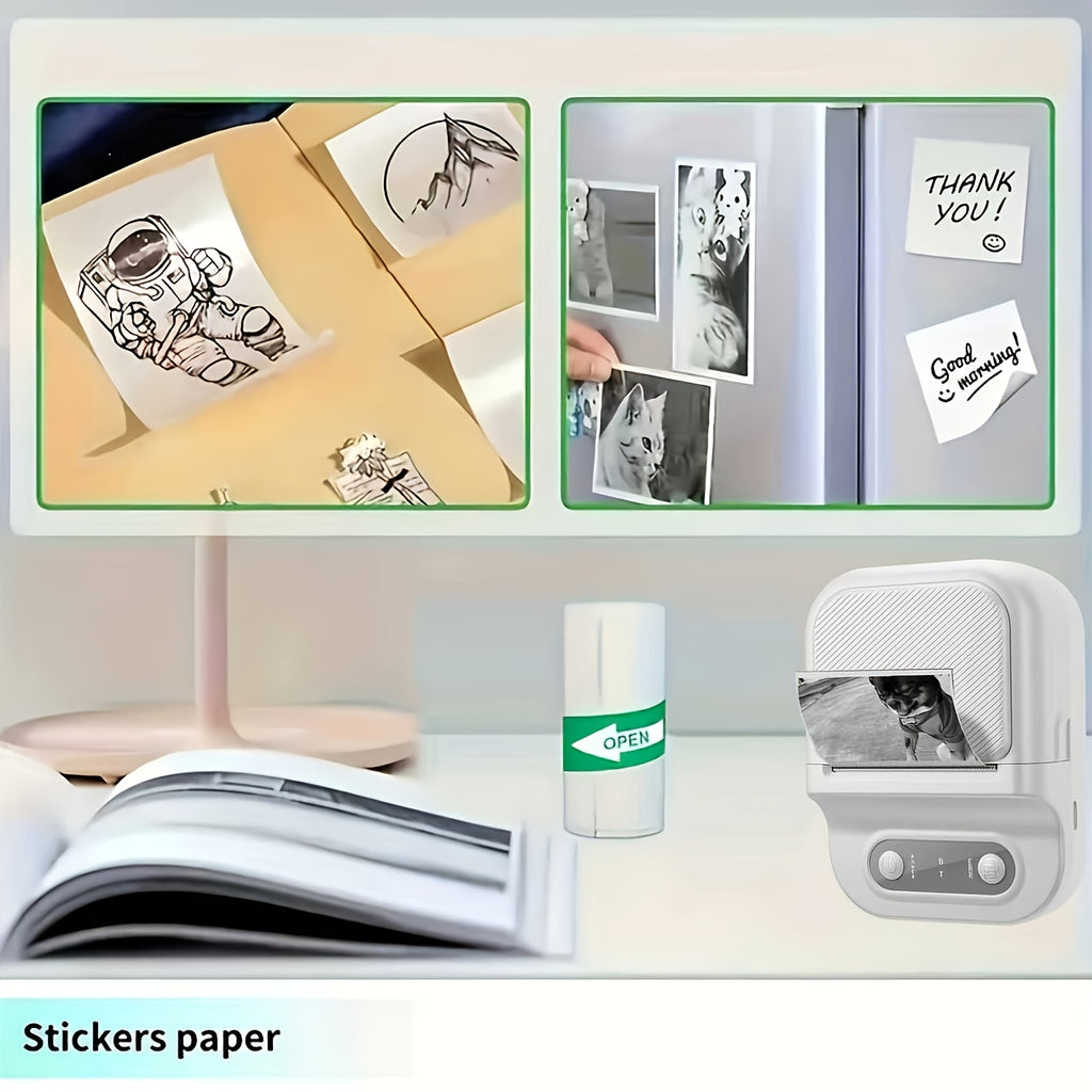 Portable Printer Mini Label Printer Self-adhesive Inkless 12-58mm Label Makers For Photo/Label/Home/Office/Business/Gifts As B21