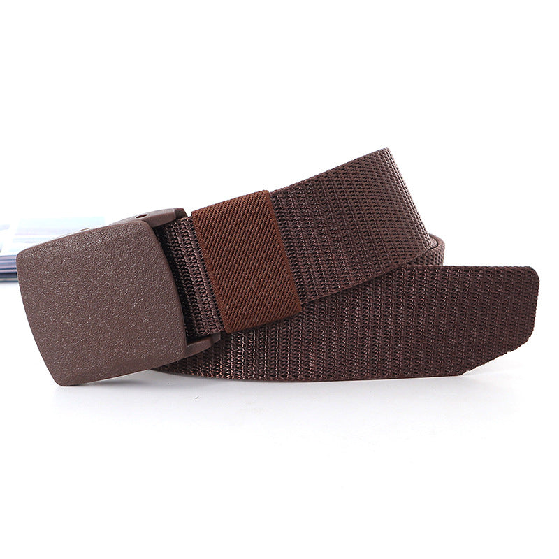 Security check camouflage nylon belt men's tactical belt women's automatic buckle pants belt woven cross-border wholesale