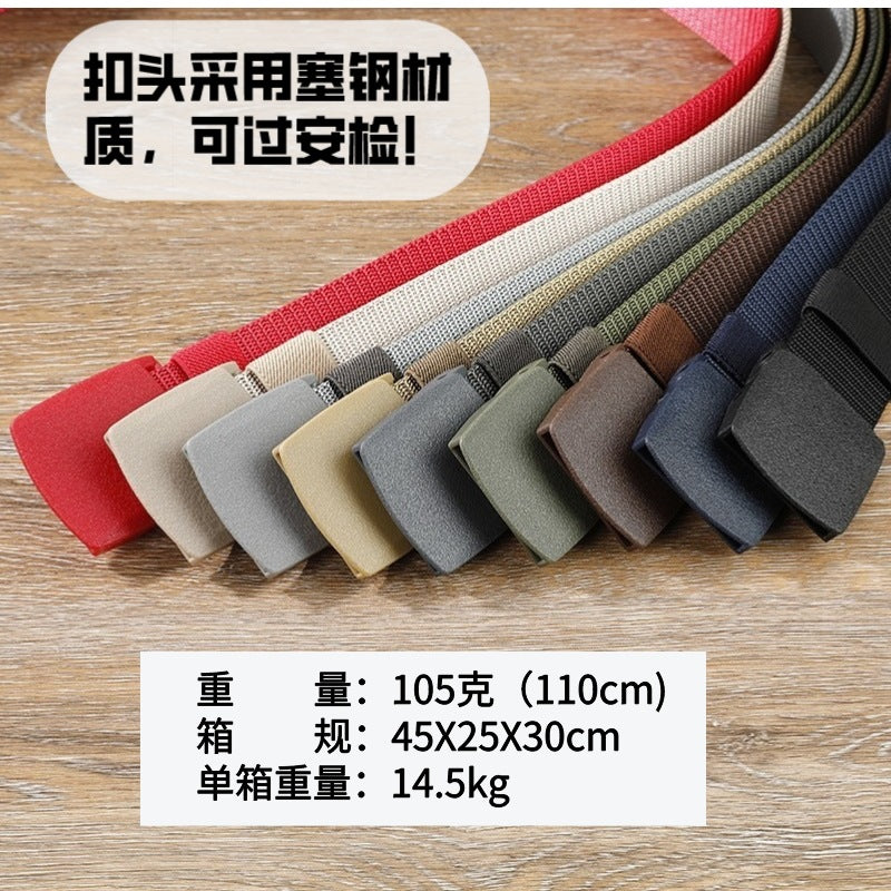 Security check camouflage nylon belt men's tactical belt women's automatic buckle pants belt woven cross-border wholesale