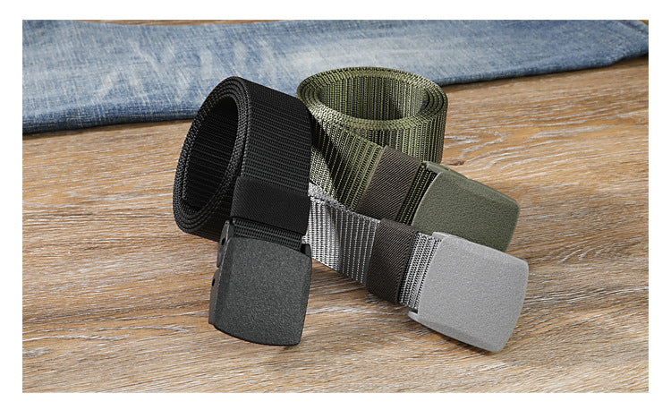 Security check camouflage nylon belt men's tactical belt women's automatic buckle pants belt woven cross-border wholesale