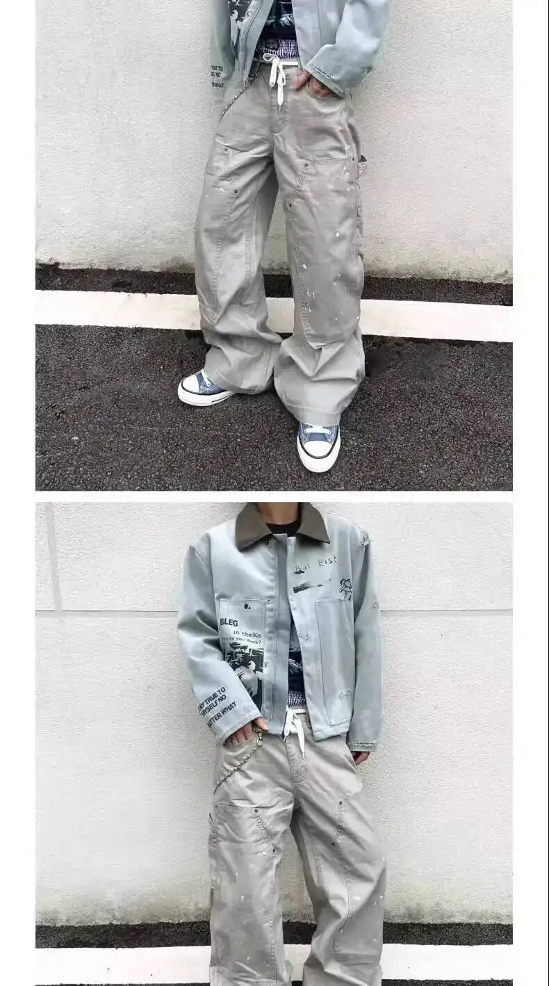 PFNW 2025 Autumn Men's Jeans Loose Long Pants Korea Fashion High Street Solid Color Male Wide Leg Trousers 28W9729