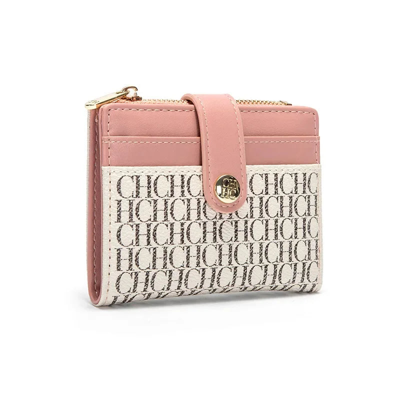 CH Luxury Brand Classic Square Design Wallet Fashion Button Classic Small and Lightweight Luxury Women's Folding Wallet