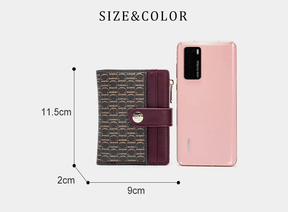CH Luxury Brand Classic Square Design Wallet Fashion Button Classic Small and Lightweight Luxury Women's Folding Wallet