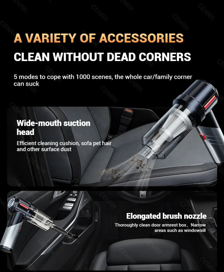 CENRR Car Vacuum Cleaner Mini 998000PA Powerful Cordless Portable Vacuum Cleaner for Home Appliance Handheld Blower Car Cleaner
