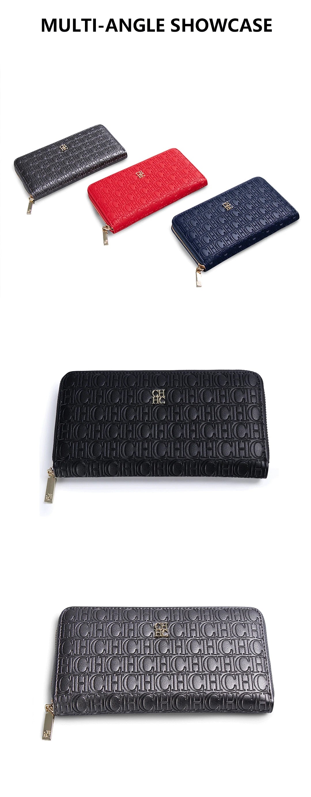 CH Fashion Classic Women's Wallet Standard Solid Color Design Letter Embossed Women's 2026 New Luxury Wallet