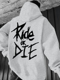 Autumn and winter men's hooded GIDE OR　DIE printed fashionable sports hoodie hip-hop casual unisex clothing