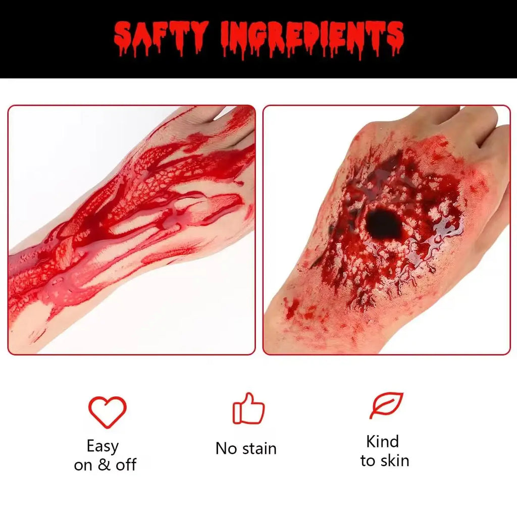 Fake Blood Spray 60ml Washable Halloween SFX Special Effects Makeup Realistic Blood for Vampire Zombie Cosplay Horror Party Cost