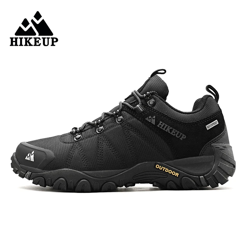 HIKEUP Non-slip Men Hiking Shoes Breathable Outdoor Wear Resistant Splashproof Climbing Men Sneaker Tourism Mountain Shoes