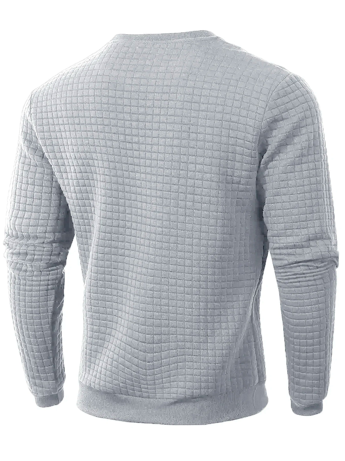 Autumn Men's Crew Neck Pullover Solid Color Casual Jacquard Check Sweatshirt Long Sleeve Warm Slim Sweaters Knitted Streetwear