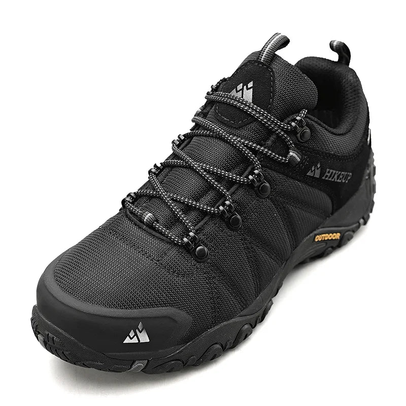 HIKEUP Non-slip Men Hiking Shoes Breathable Outdoor Wear Resistant Splashproof Climbing Men Sneaker Tourism Mountain Shoes