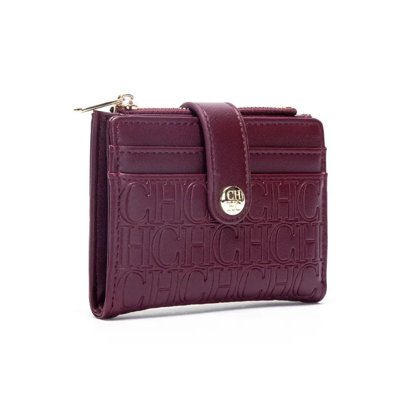 CH Luxury Brand Classic Square Design Wallet Fashion Button Classic Small and Lightweight Luxury Women's Folding Wallet