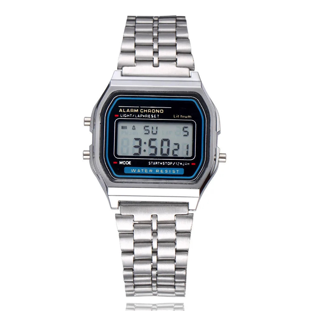 Stainless Steel LED Digital Watches for Men Gold Sliver Luxury Electronic Watch Fashion Business Mens Watch Relogios Masculino
