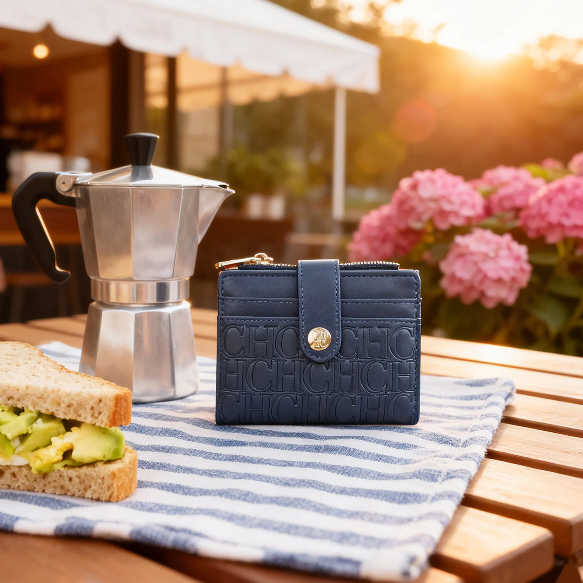 CH Luxury Brand Classic Square Design Wallet Fashion Button Classic Small and Lightweight Luxury Women's Folding Wallet