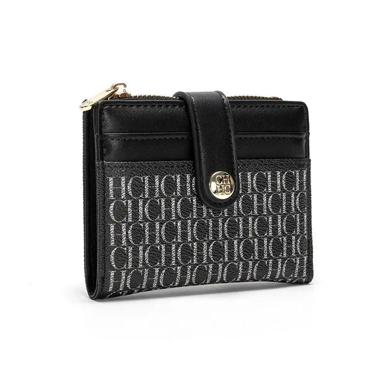 CH Luxury Brand Classic Square Design Wallet Fashion Button Classic Small and Lightweight Luxury Women's Folding Wallet