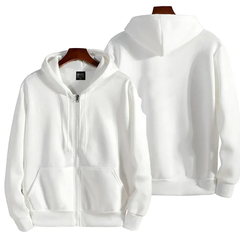 Unisex casual zip-up hoodie