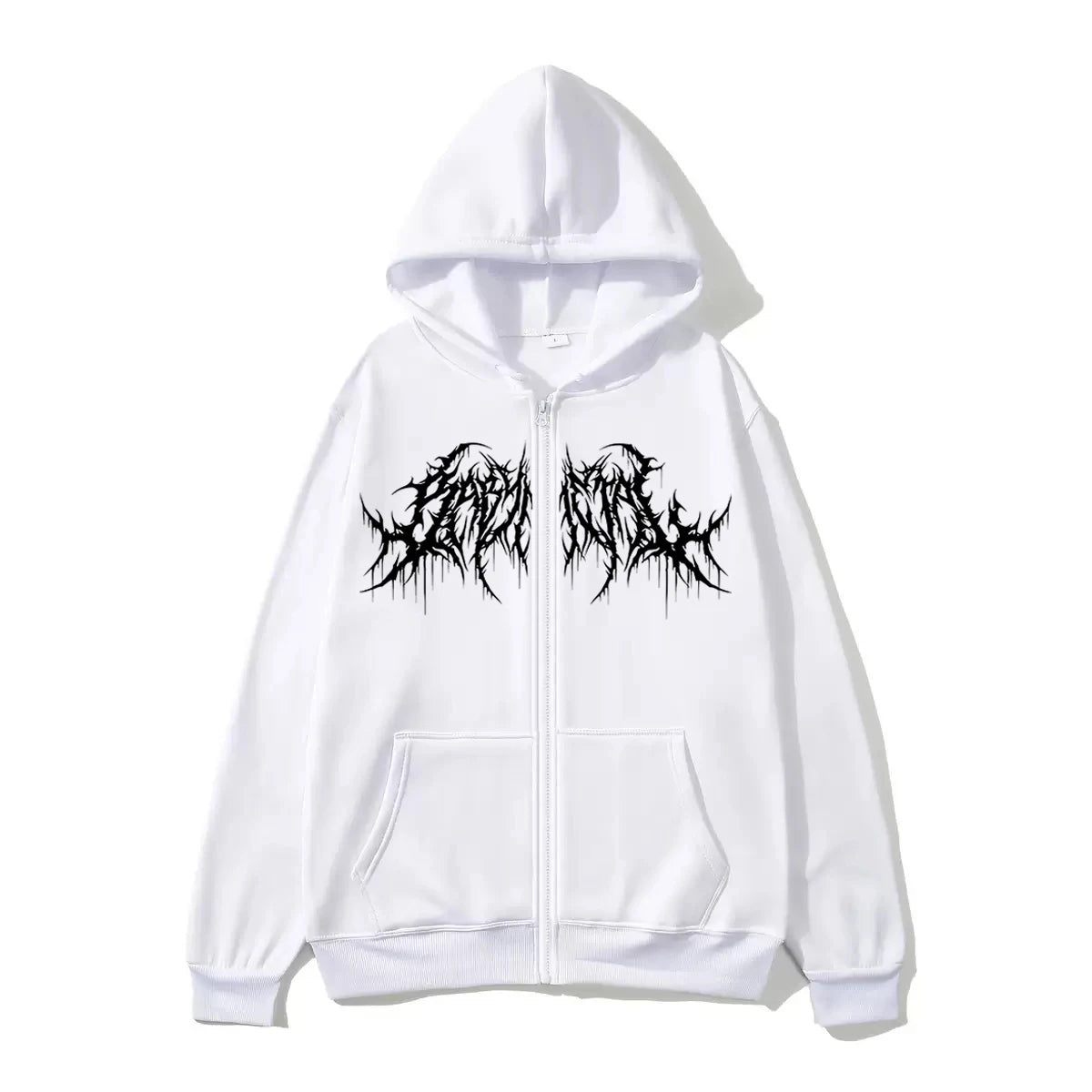 Men's Zipper Hoodie, Printed Pattern, Hip Hop Style, Gothic 2025 Autumn/Winter Warm Long Sleeve Sweatshirt