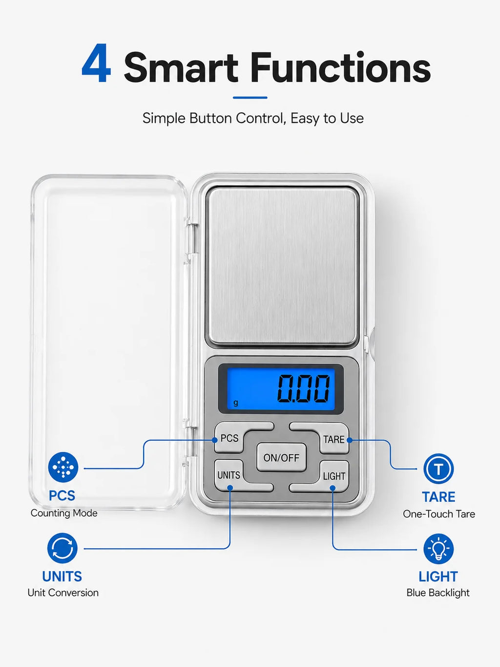 High Precision Mini Pocket Scale 500g/0.01g, Portable Digital Jewelry Scale, Accurate Small LCD Weighing Device for Easy Carry