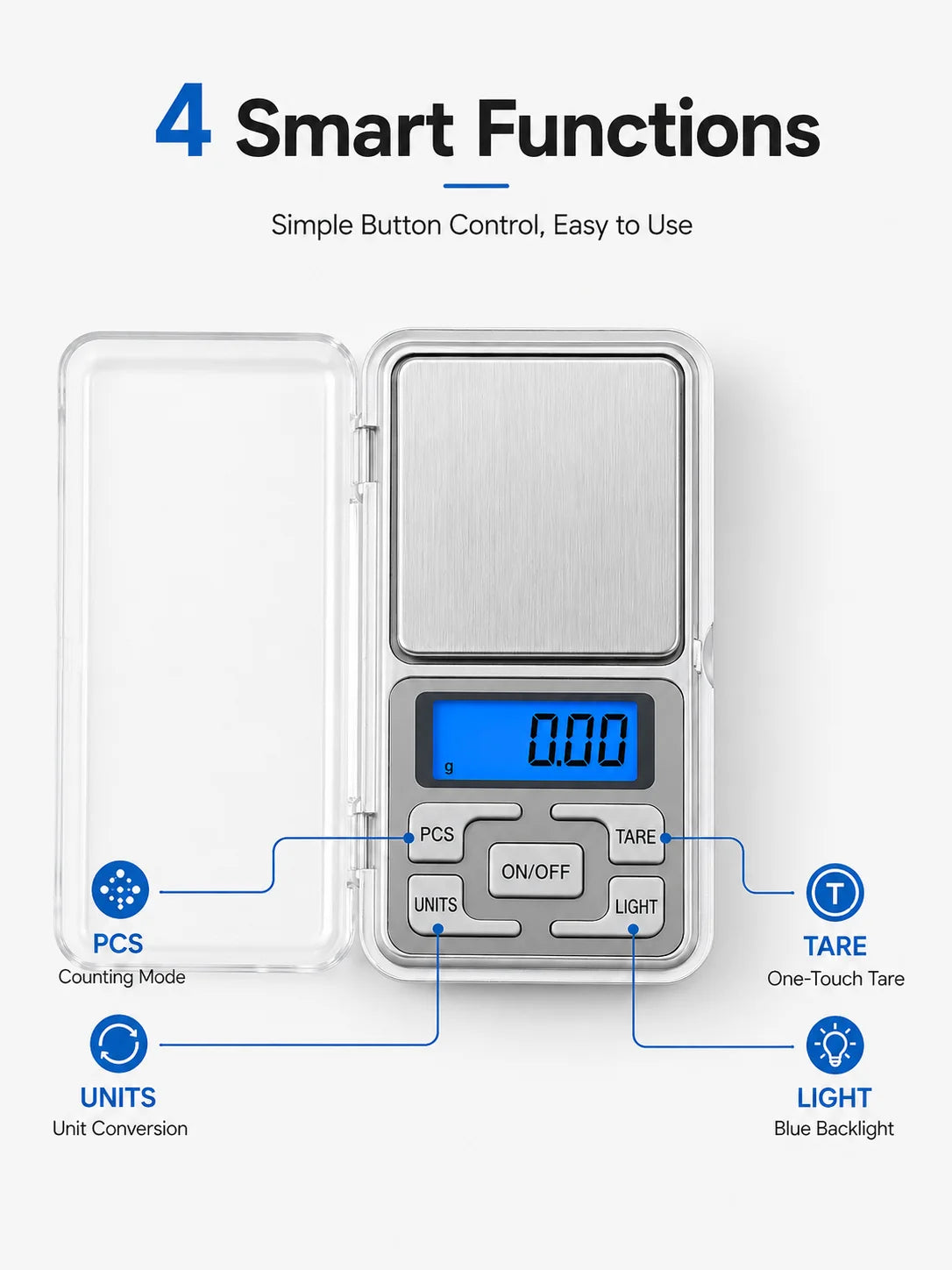 High Precision Mini Pocket Scale 500g/0.01g, Portable Digital Jewelry Scale, Accurate Small LCD Weighing Device for Easy Carry