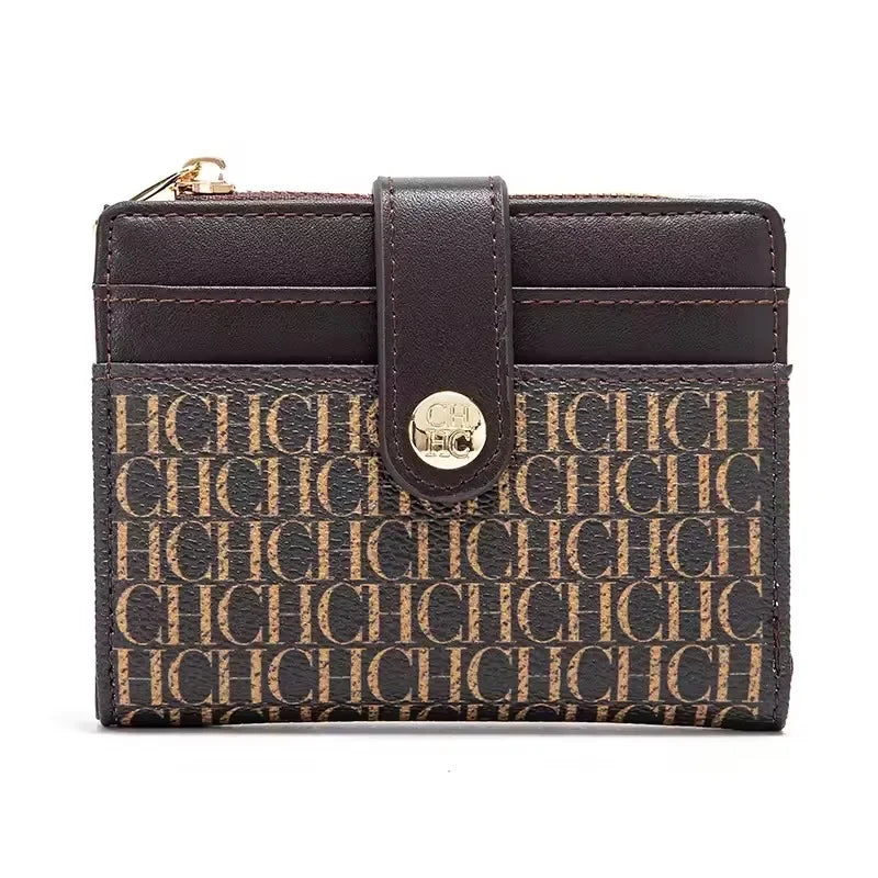 CH Luxury Brand Classic Square Design Wallet Fashion Button Classic Small and Lightweight Luxury Women's Folding Wallet