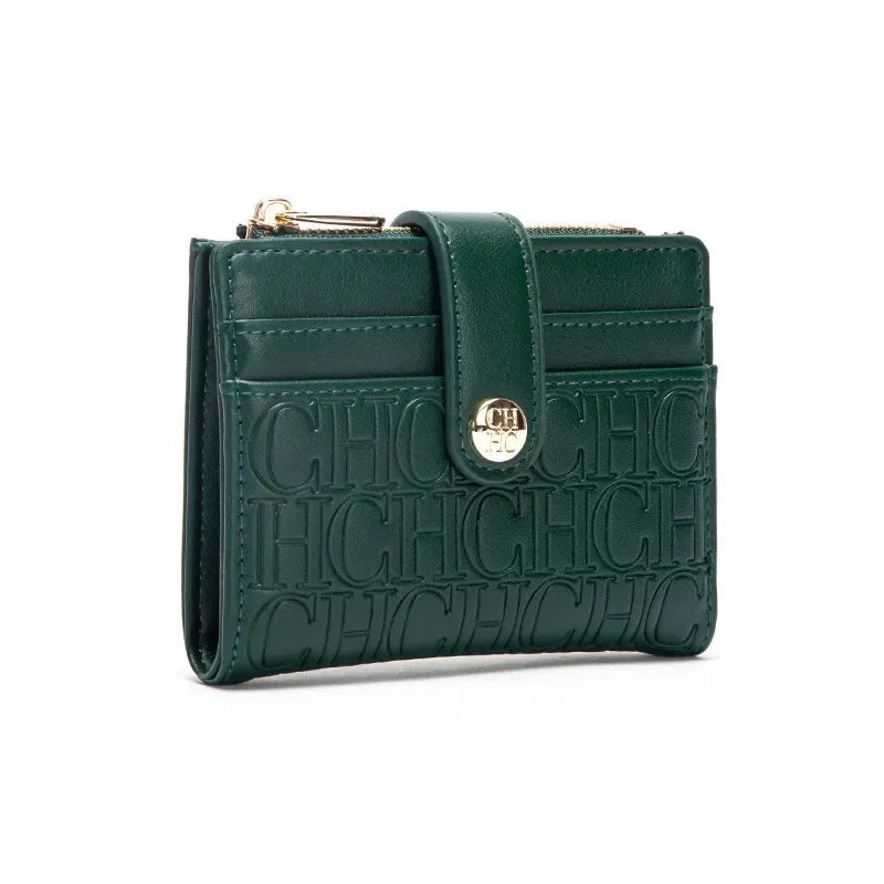 CH Luxury Brand Classic Square Design Wallet Fashion Button Classic Small and Lightweight Luxury Women's Folding Wallet
