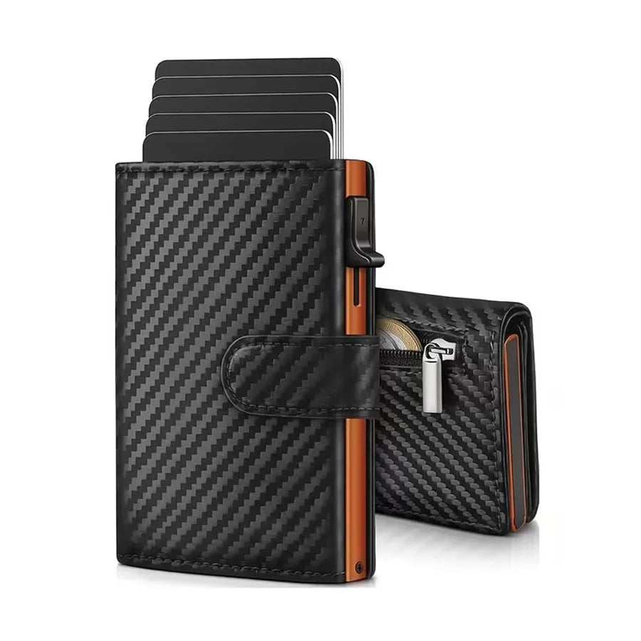Slim RFID Blocking Men's Wallet with Pop up Card Holder Automatic Credit Card Case