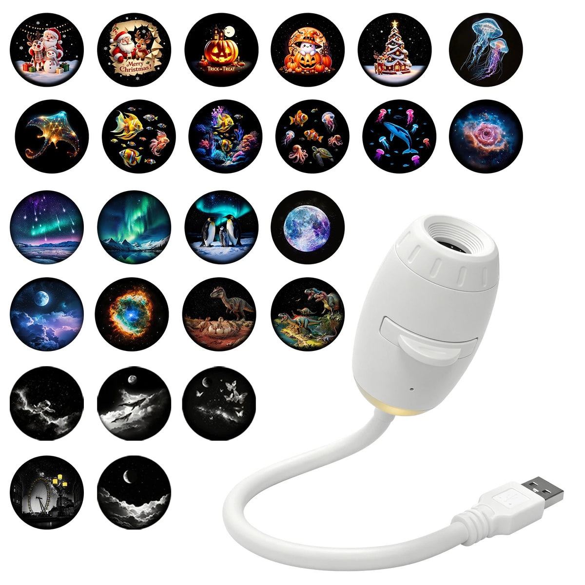 USB Car Atmosphere Projector Light Car Interior Ambient Light LED Starry Star Light Party Decor Romantic Saturn Galaxy Light