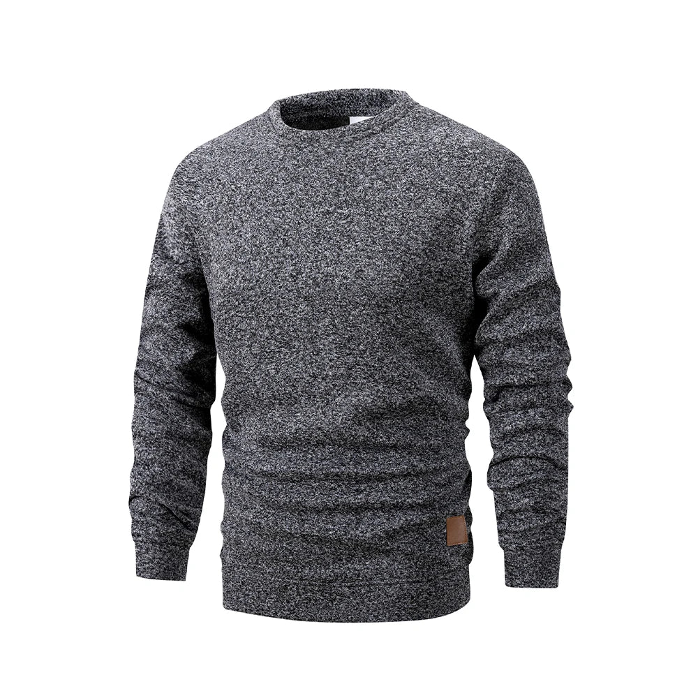 Men's  Autumn Long Sleeve Knit Pullover Solid Color Crewneck Warm Sweater Men Casual Loose Sweatshirt Street Sportswear