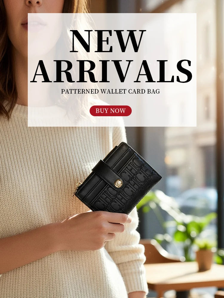 CH Luxury Brand Classic Square Design Wallet Fashion Button Classic Small and Lightweight Luxury Women's Folding Wallet