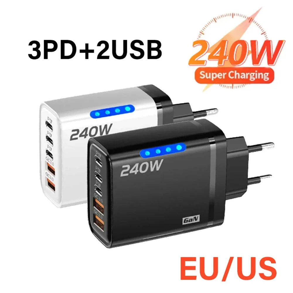 Multi-port GaN USB-C wall charger