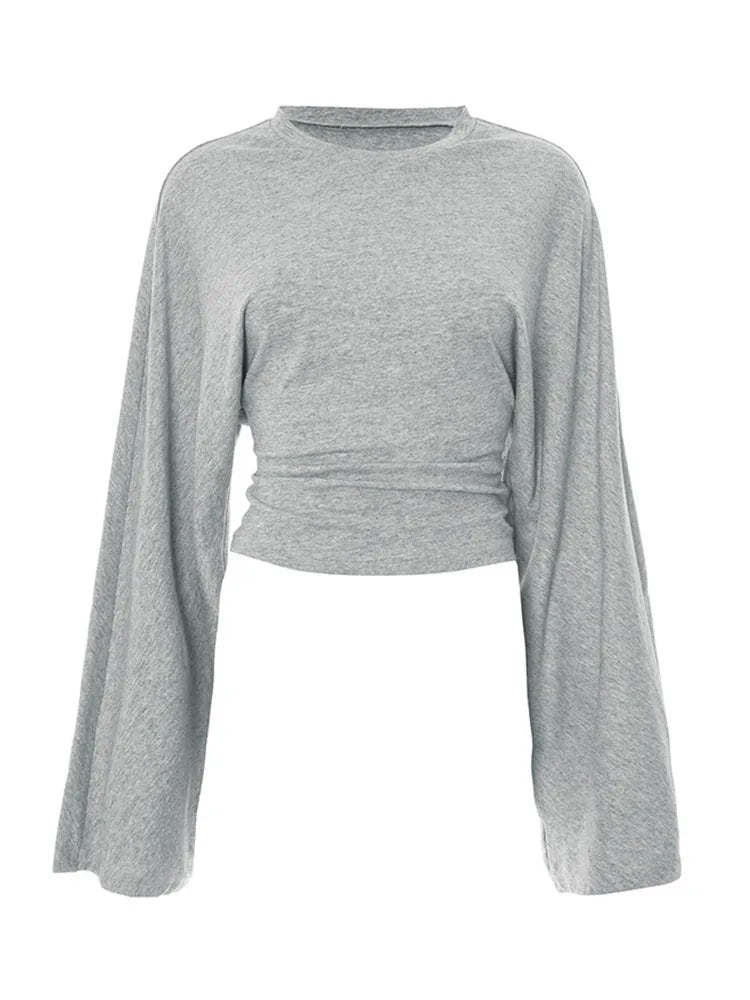 Women's long-sleeve crop top