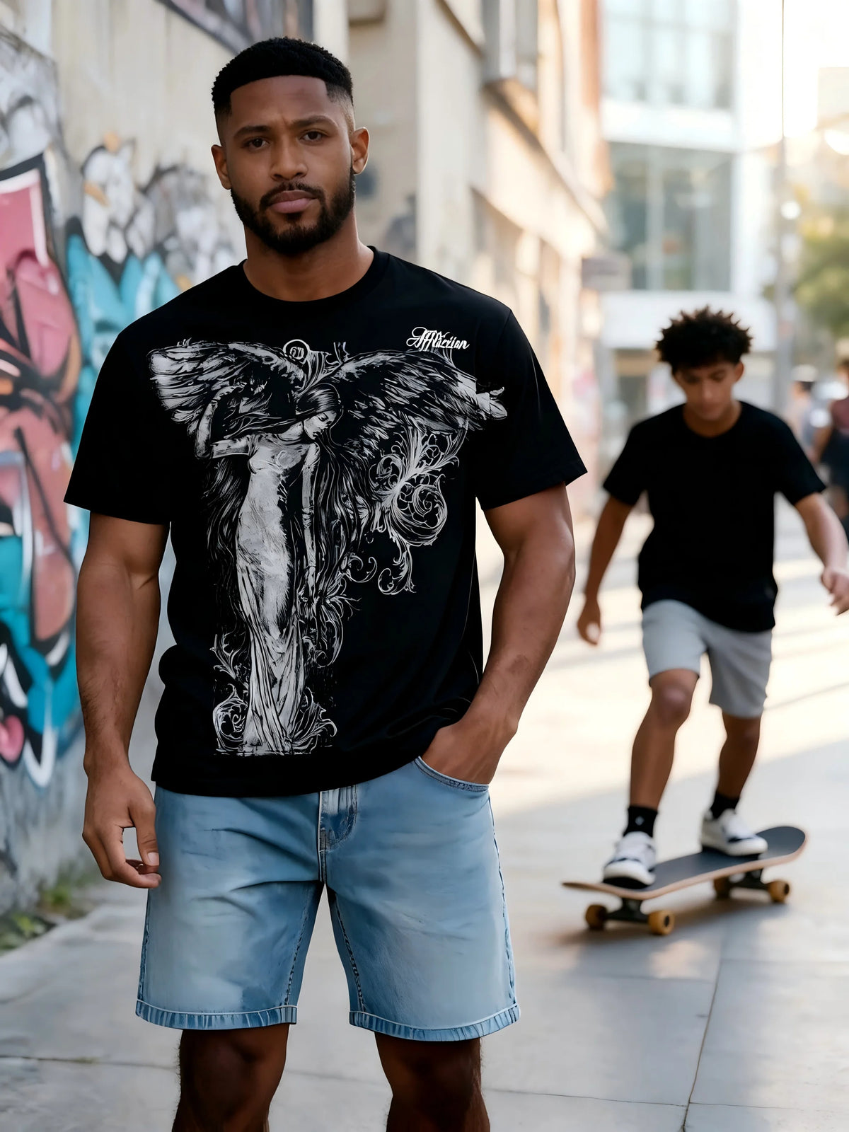 Classic Y2K Gothic Style T-shirt Print Oversized T Shirt High Street Shirts Gothic Round Neck Cotton Tops New Mens Women T Shirt