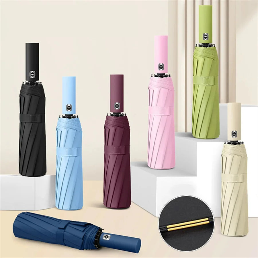 Automatic Folding Umbrella – 12-Rib Design
