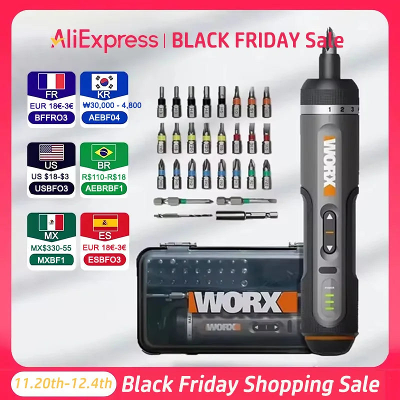 Mini cordless screwdriver set with bits