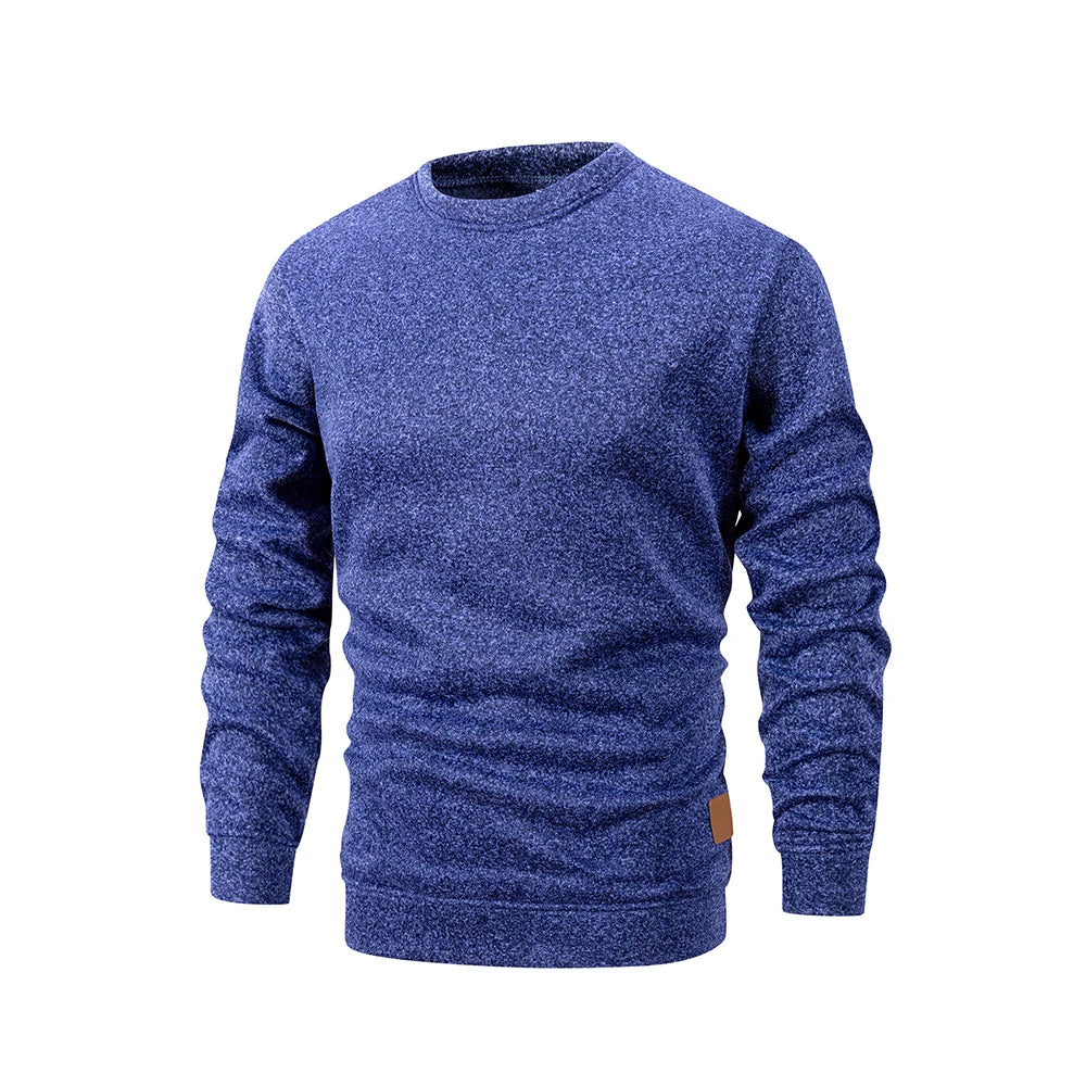 Men's  Autumn Long Sleeve Knit Pullover Solid Color Crewneck Warm Sweater Men Casual Loose Sweatshirt Street Sportswear
