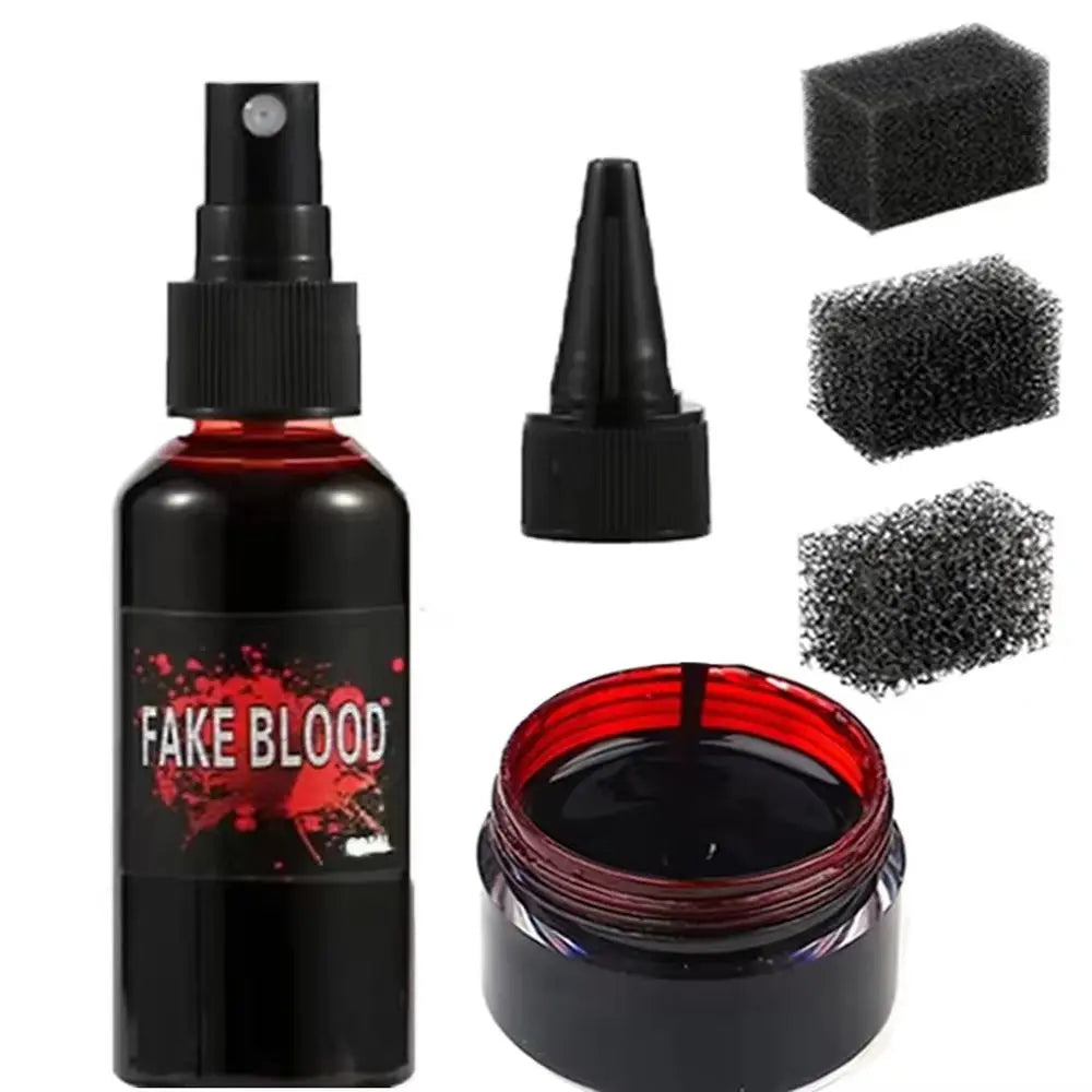 Fake Blood Spray 60ml Washable Halloween SFX Special Effects Makeup Realistic Blood for Vampire Zombie Cosplay Horror Party Cost