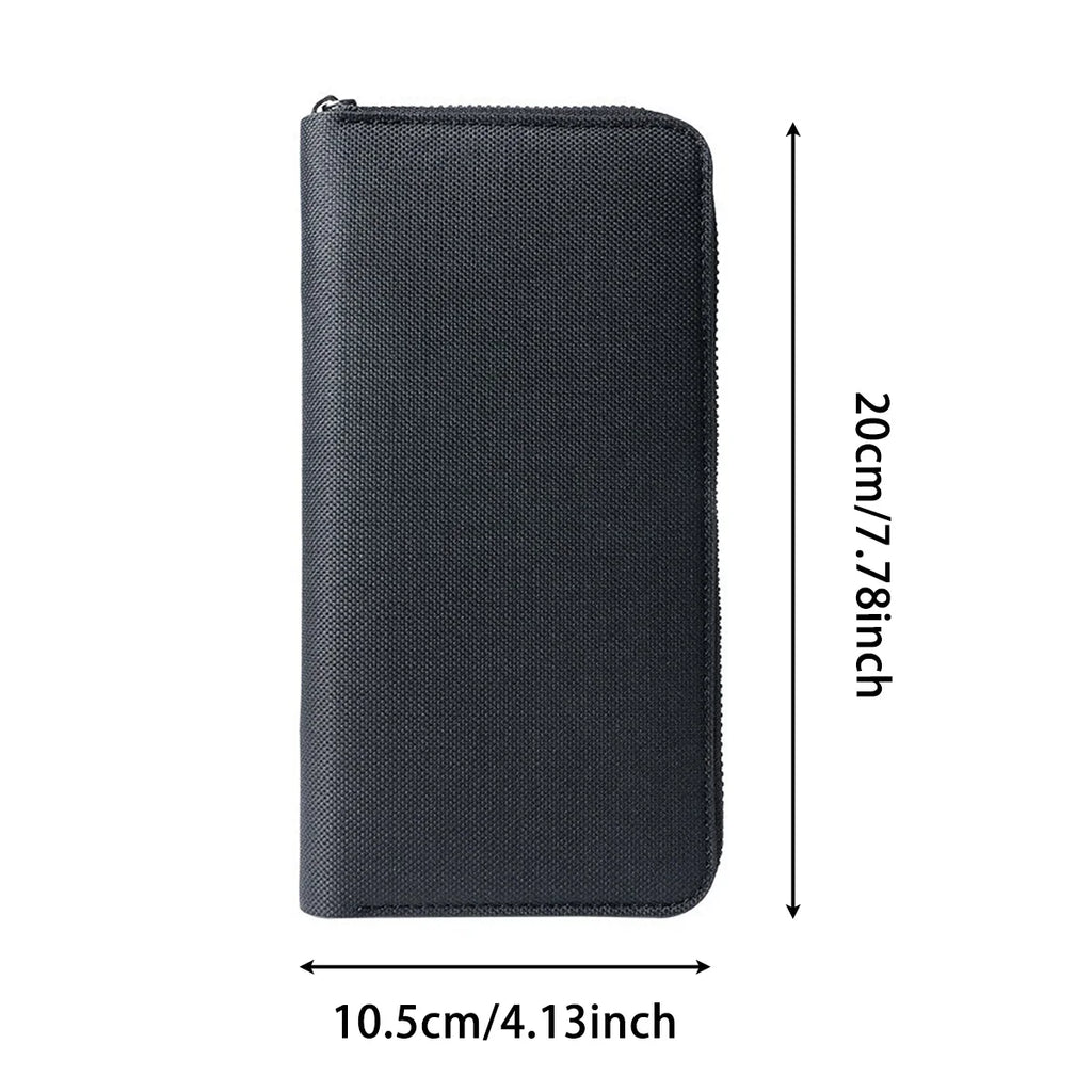 Men Canvas Long Wallet Large Capacity Multiple Card Slots Zipper Purse Business Handbag Card Holder Coin Bag