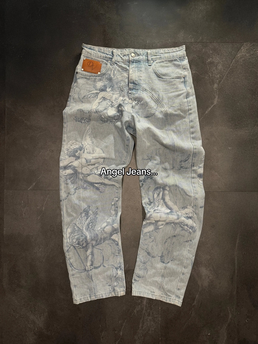 Y2k Angel Baggy Jeans Retro High Street Cupids Arrow Men Women Pants American Hip Hop Streetwear Unisex Casual Straight Jeans