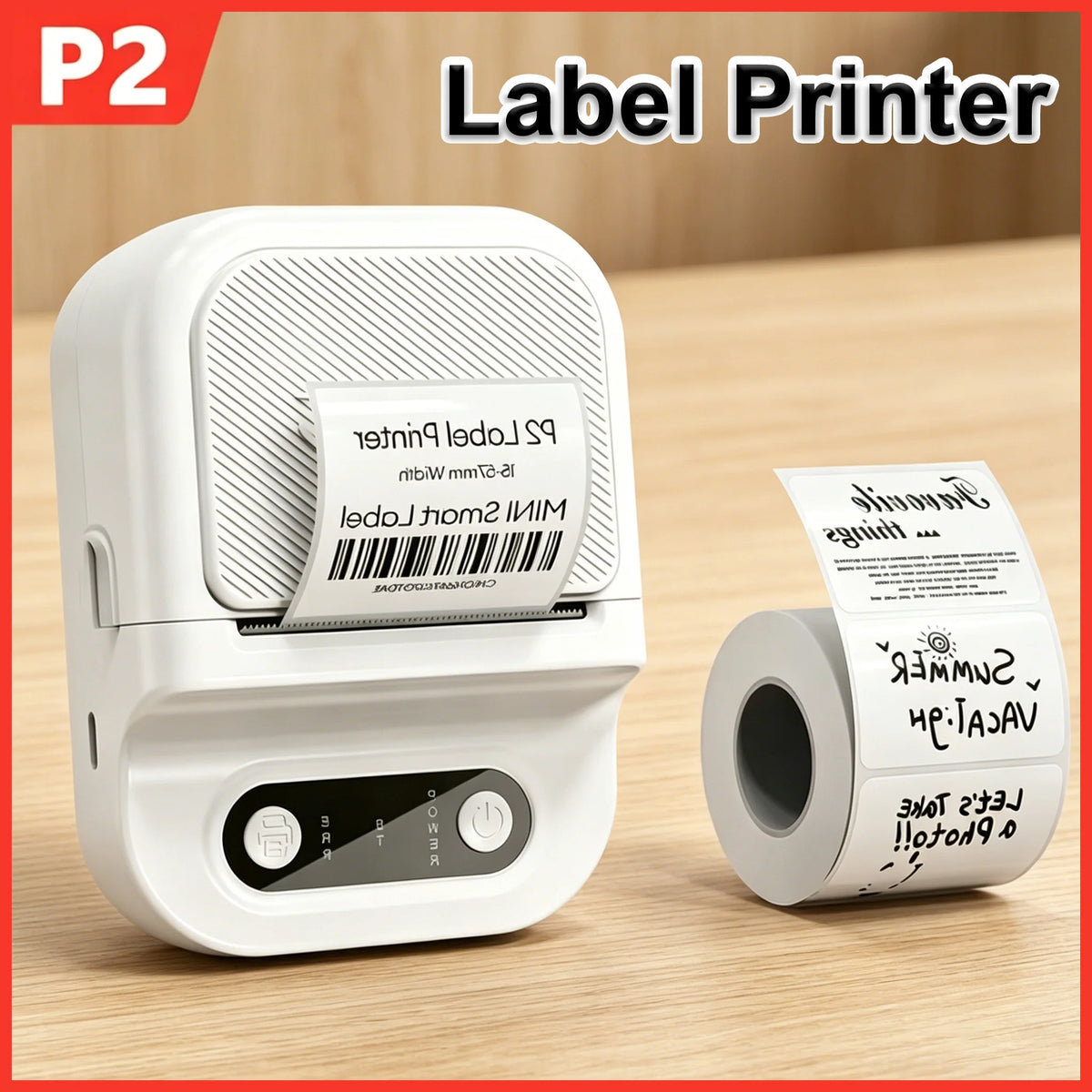 Portable Printer Mini Label Printer Self-adhesive Inkless 12-58mm Label Makers For Photo/Label/Home/Office/Business/Gifts As B21