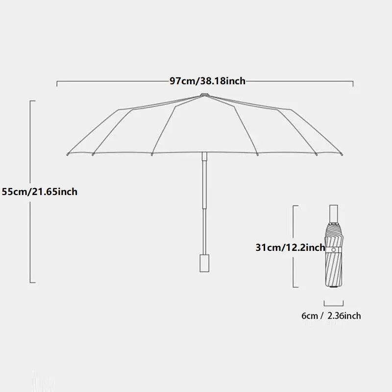 Automatic Folding Umbrella – 12-Rib Design