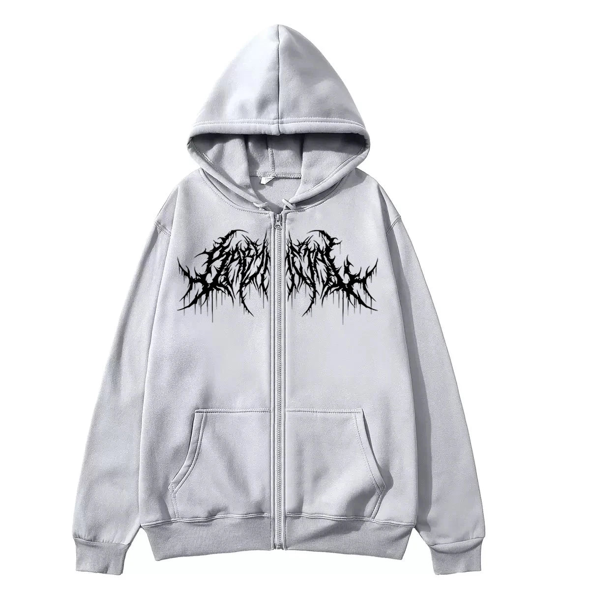 Men's Zipper Hoodie, Printed Pattern, Hip Hop Style, Gothic 2025 Autumn/Winter Warm Long Sleeve Sweatshirt