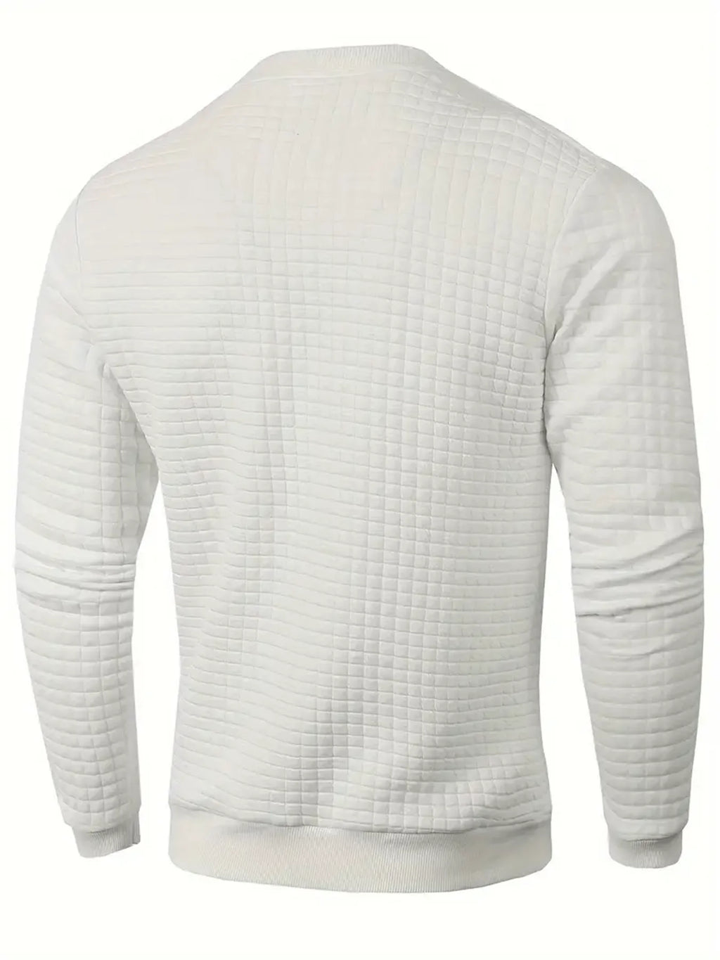 Autumn Men's Crew Neck Pullover Solid Color Casual Jacquard Check Sweatshirt Long Sleeve Warm Slim Sweaters Knitted Streetwear