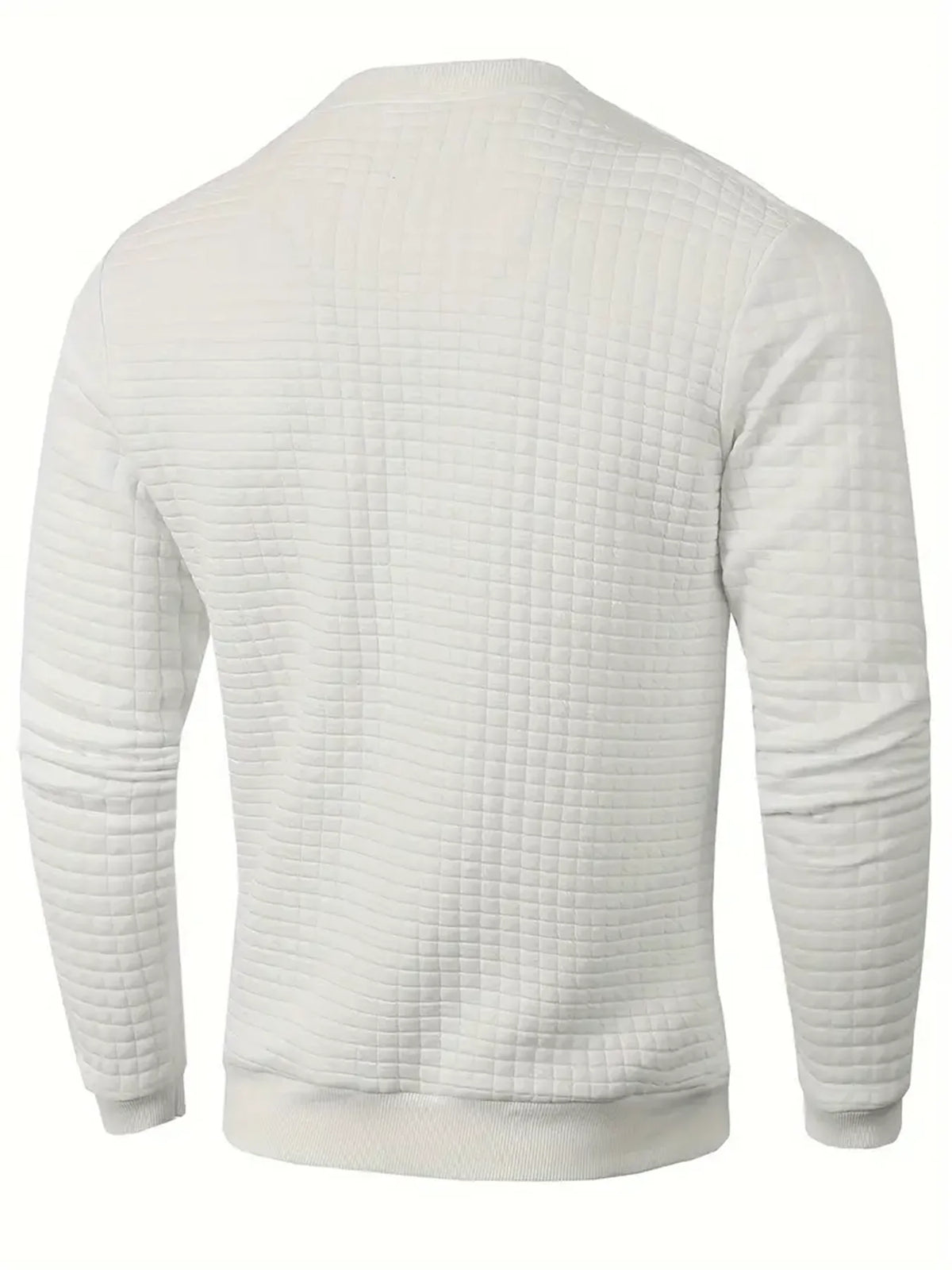 Autumn Men's Crew Neck Pullover Solid Color Casual Jacquard Check Sweatshirt Long Sleeve Warm Slim Sweaters Knitted Streetwear