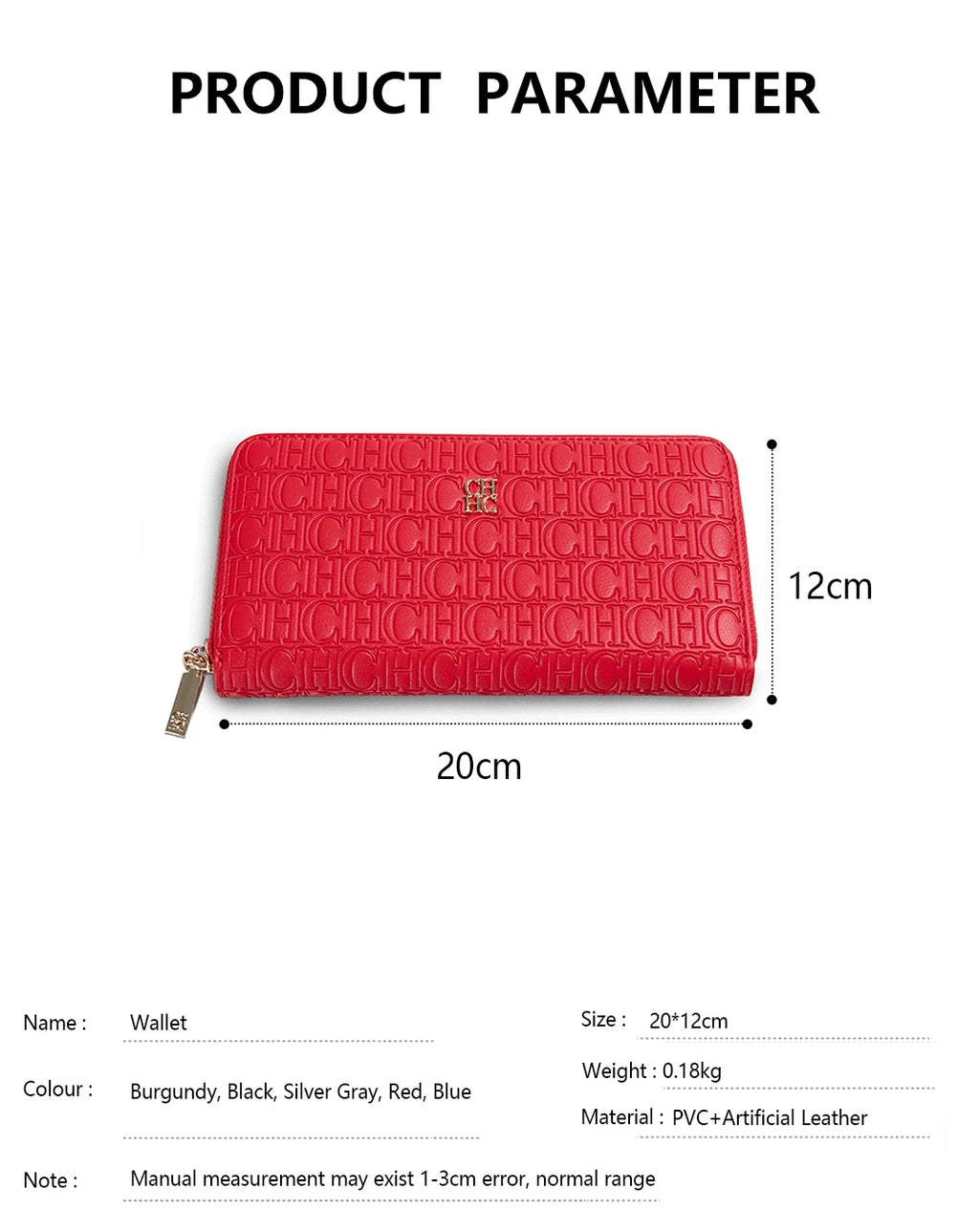 CH Fashion Classic Women's Wallet Standard Solid Color Design Letter Embossed Women's 2026 New Luxury Wallet